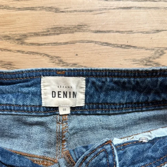 Sezane Le Crop Denim Blue Jeans - Picture 3 of 3
